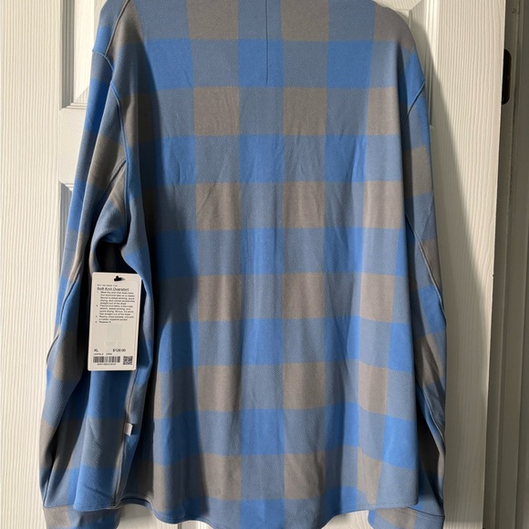Lululemon Athletica Blue and Gray Checkered Men's Shirt - Picture 4 of 5